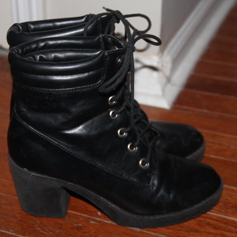 Nasty Gal Heeled Combat Boots